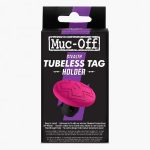 MUC-OFF PORTA AIRTAG TUBELESS PARA NEUMATICO  ROSA/NEGRO
