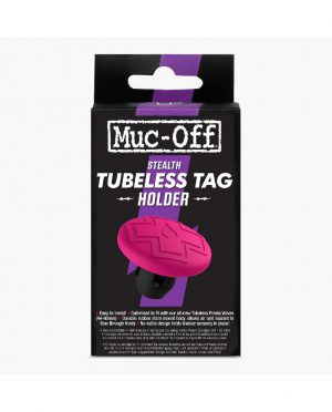 MUC-OFF PORTA AIRTAG TUBELESS PARA NEUMATICO  ROSA/NEGRO