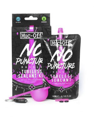 MUC-OFF KIT DE SELLADOR TUBELESS CON LUZ UV  140ML