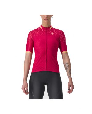JERSEY CASTELLI PEZZI PARA MUJER  CHICA  ROJO PERSIAN
